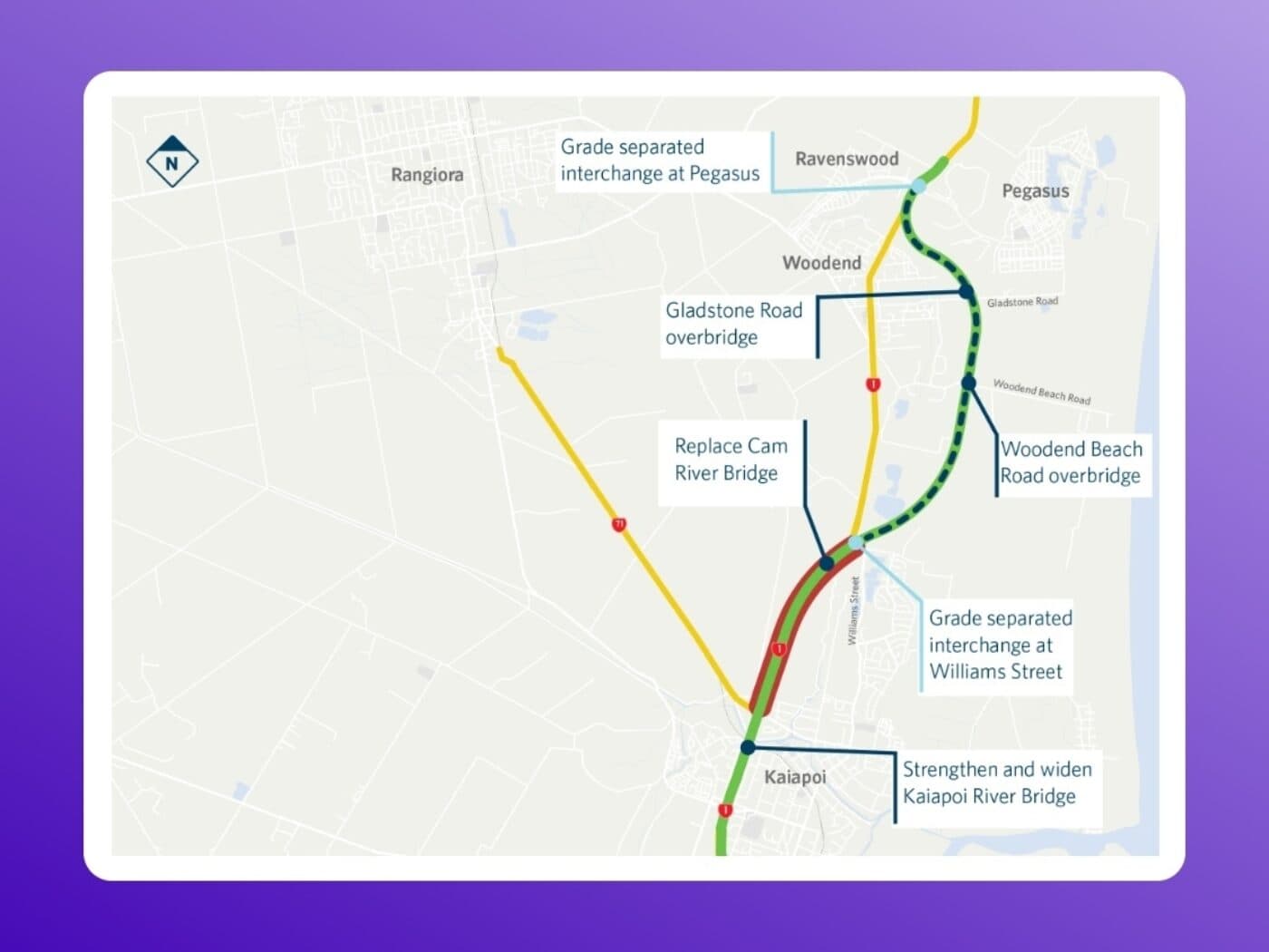 Belfast to Pegasus Motorway and Woodend Bypass