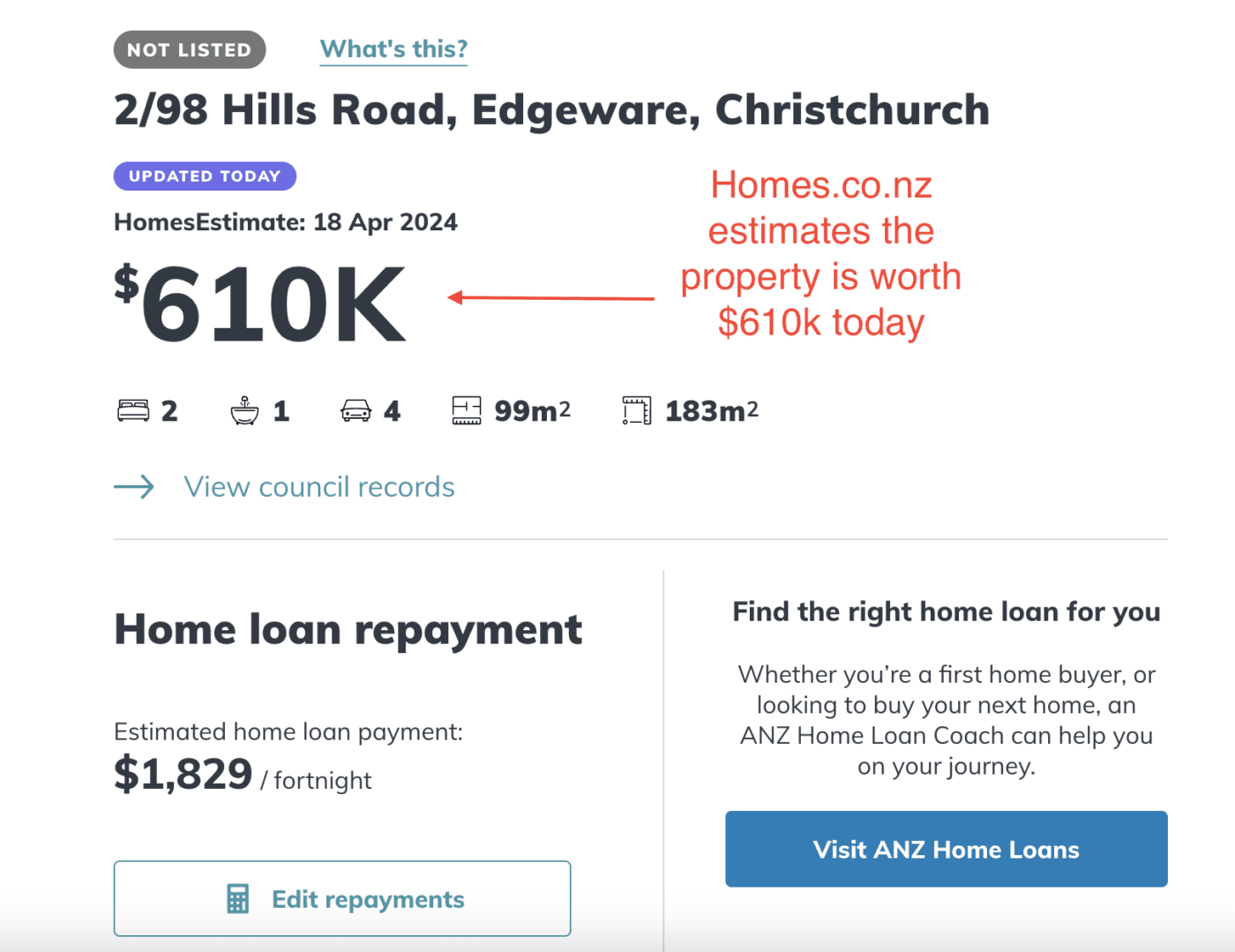 Homes estimate